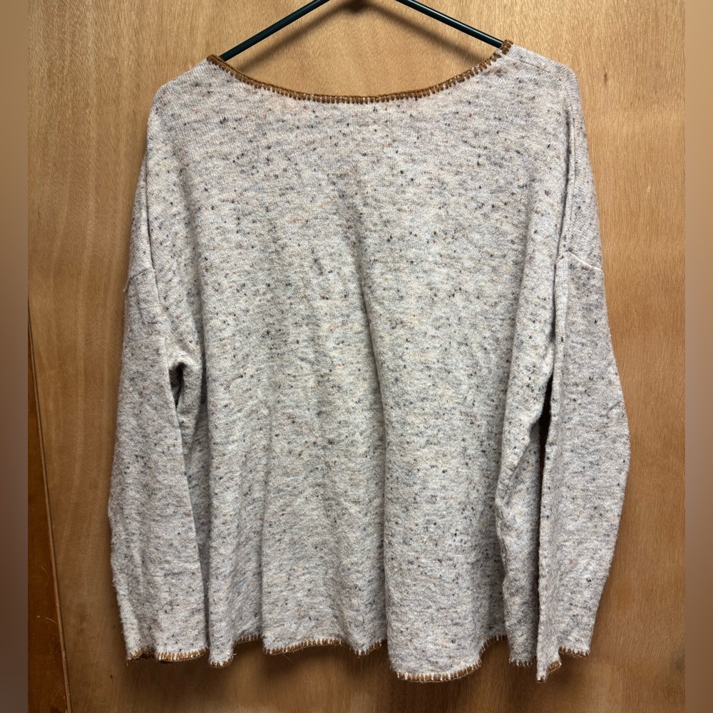 HEM & THREAD tan speckled sweater size L - Picture 5 of 5